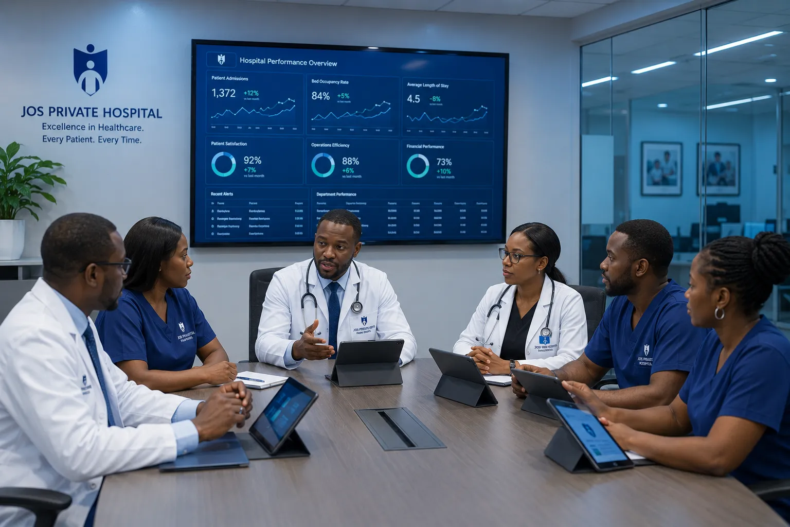 Nigerian healthcare professionals with digital systems